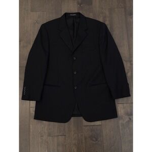 Jones New‎ York Sports Coat Suit Mens Size 41R Black 3 Button Wool Blend Blazer